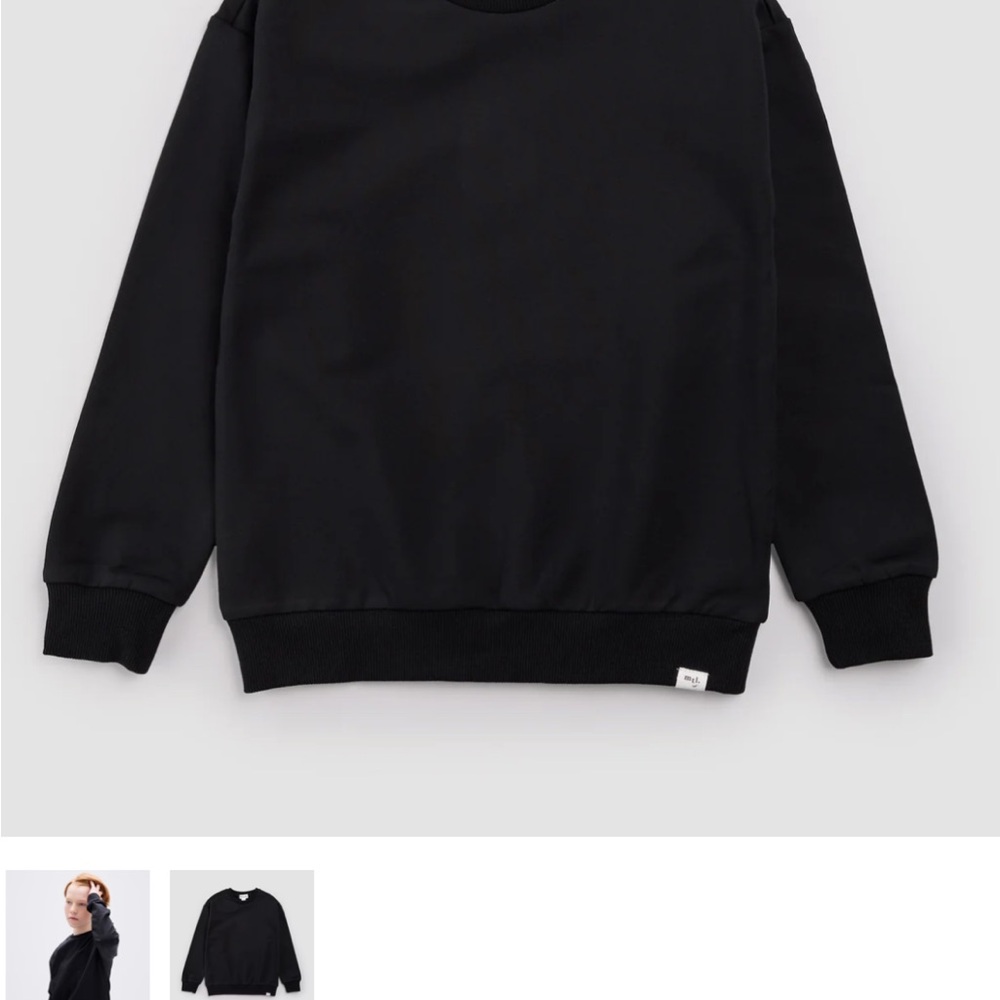 Kids' Black Crew Sweatshirt - Classic Everyday Hoodie